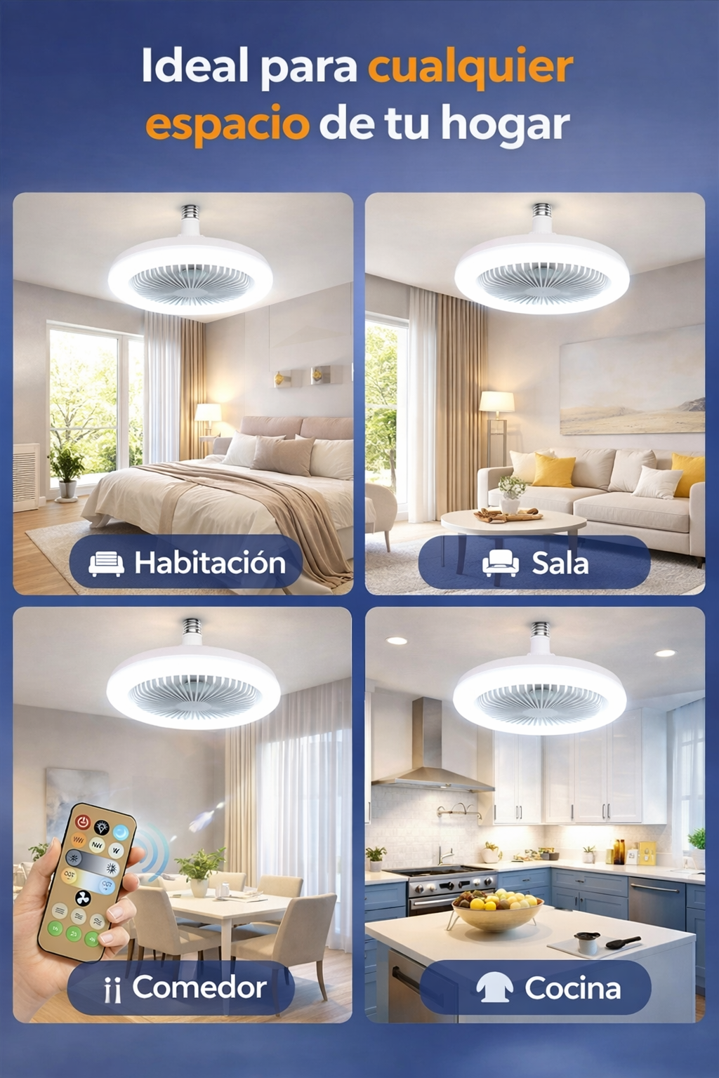 Lampara Ventilador 3 en 1