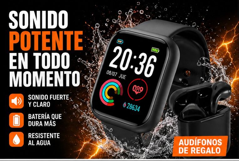 RELOJINTELIGENTE + AUDIFONOS DE REGALO