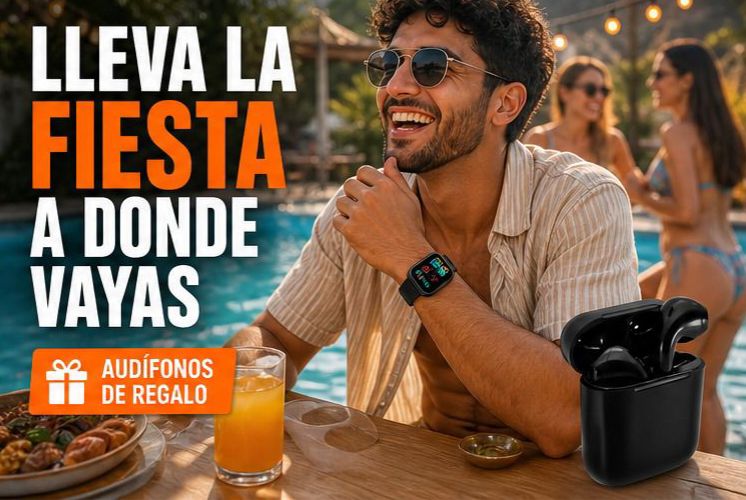 RELOJINTELIGENTE + AUDIFONOS DE REGALO
